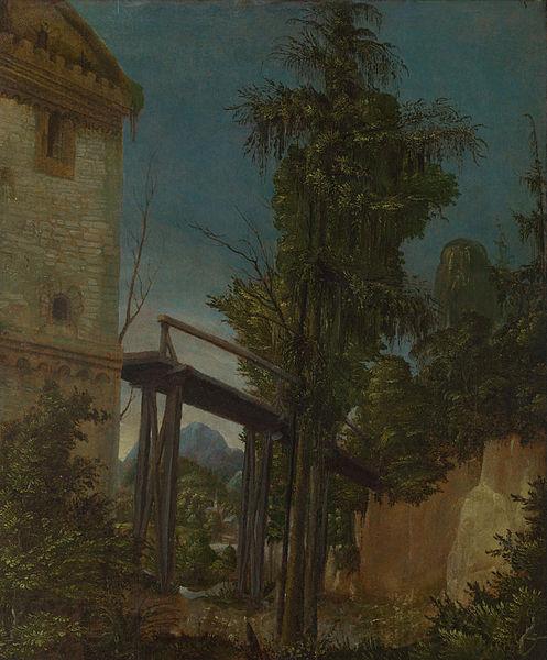 Albrecht Altdorfer Landscape with a Footbridge Norge oil painting art